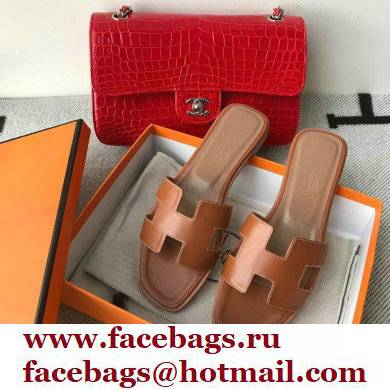 Hermes Oran Flat Sandals in Swift Box Calfskin 76