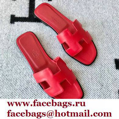 Hermes Oran Flat Sandals in Swift Box Calfskin 82