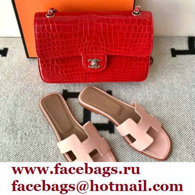 Hermes Oran Flat Sandals in Swift Box Calfskin 83