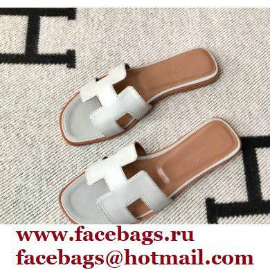 Hermes Oran Flat Sandals in Swift Box Calfskin 84