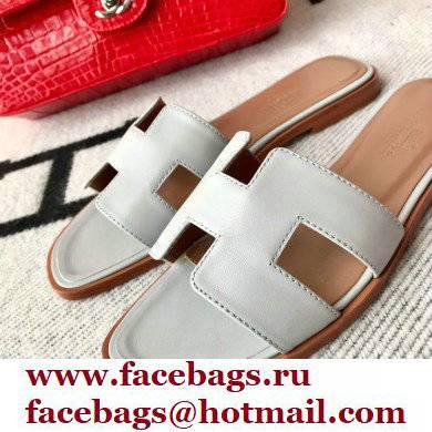 Hermes Oran Flat Sandals in Swift Box Calfskin 84