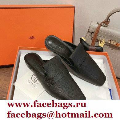 Hermes Perforated H Eloge mules Black 2022