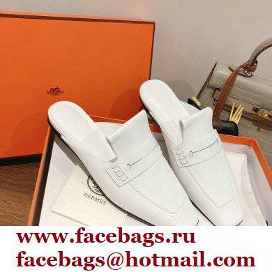 Hermes Perforated H Eloge mules White 2022