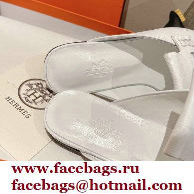 Hermes Perforated H Eloge mules White 2022