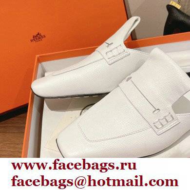 Hermes Perforated H Eloge mules White 2022