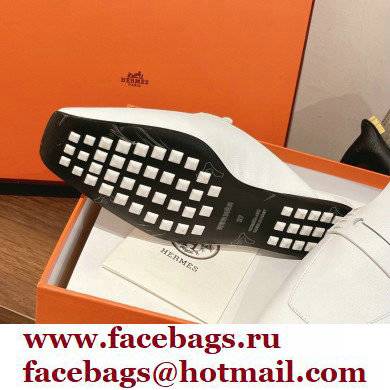 Hermes Perforated H Eloge mules White 2022