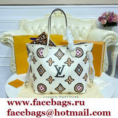 LOUIS VUITTON Neverfull MM BAG M45819 WHITE