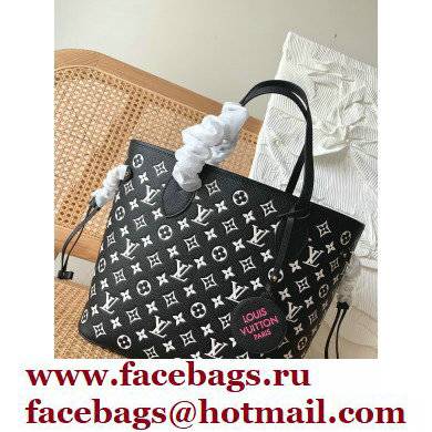 LOUIS VUITTON Neverfull MM BAG M46103 black/WHITE