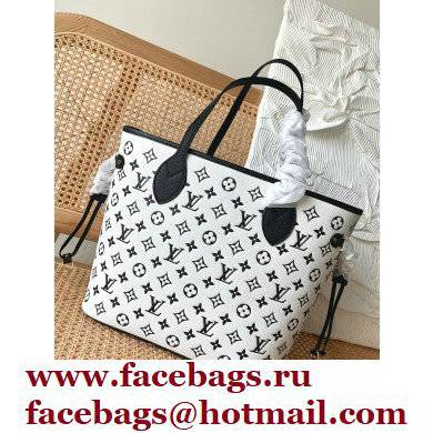 LOUIS VUITTON Neverfull MM BAG M46103 black/WHITE