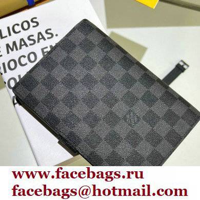 Louis Vuitton Medium Ring Agenda Cover Damier Graphite Canvas R20242