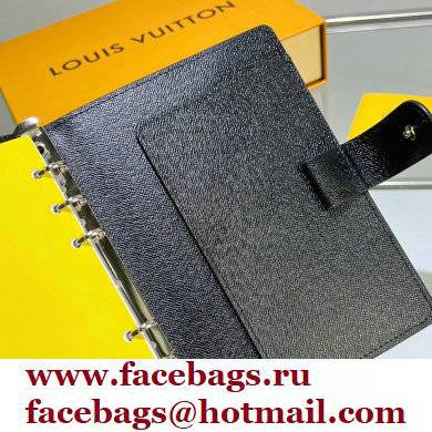 Louis Vuitton Medium Ring Agenda Cover Taiga Leather Black R20222