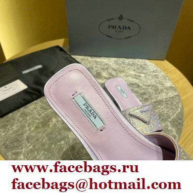 Prada Satin Flat Slides Sandals with Crystals 01 2022