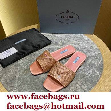 Prada Satin Flat Slides Sandals with Crystals 03 2022