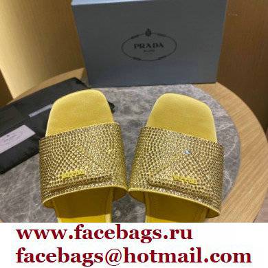 Prada Satin Flat Slides Sandals with Crystals 04 2022