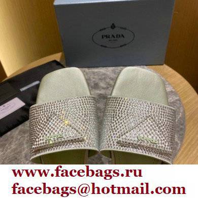 Prada Satin Flat Slides Sandals with Crystals 05 2022