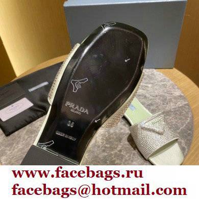 Prada Satin Flat Slides Sandals with Crystals 05 2022