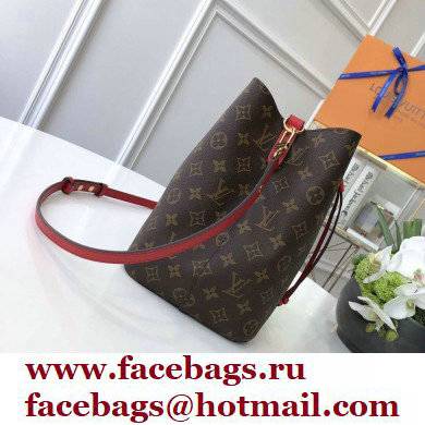 louis vuitton Monogram canvas NeoNoe MM bucket bag RED