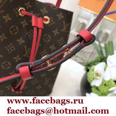 louis vuitton Monogram canvas NeoNoe MM bucket bag RED