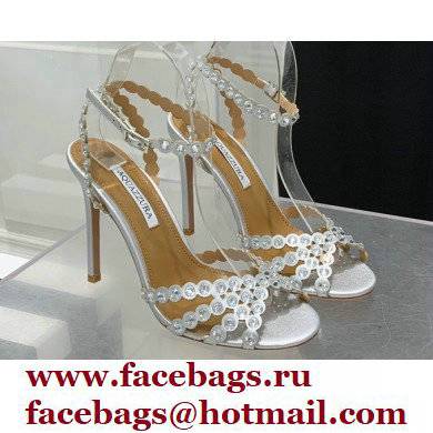 Aquazzura Heel 10.5cm Tequila Plexi Sandals Silver 2022