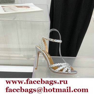 Aquazzura Heel 10.5cm Tequila Plexi Sandals Silver 2022