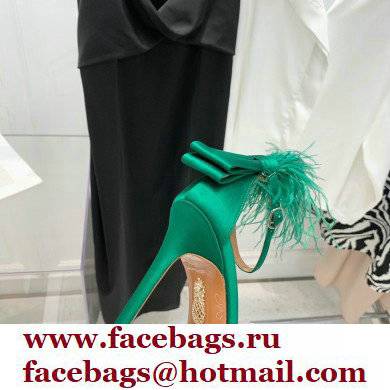 Aquazzura Heel 10cm Concerto Sandals Satin Green 2022