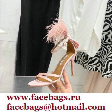 Aquazzura Heel 10cm Concerto Sandals Satin Pink 2022