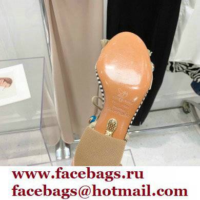 Aquazzura Heel 5.5cm Pom Pom Embellished Fringe Tassel Suede Sandals 02 2022 - Click Image to Close