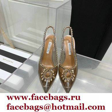 Aquazzura Heel 9.5cm Seduction Crystal PVC Pumps 01 2022