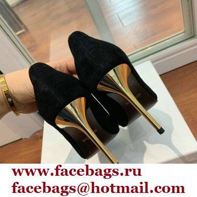 Balmain Heel 10.5cm Ruby pumps Suede Black/Gold 2022