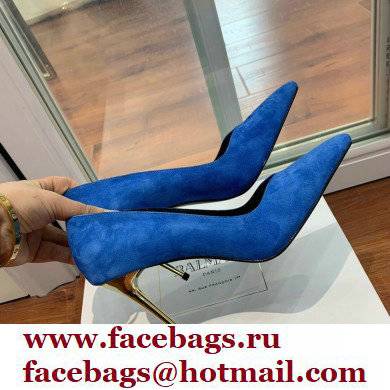 Balmain Heel 10.5cm Ruby pumps Suede Blue 2022