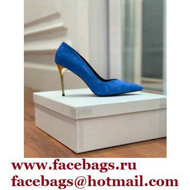 Balmain Heel 10.5cm Ruby pumps Suede Blue 2022