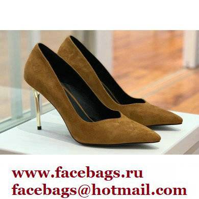 Balmain Heel 10.5cm Ruby pumps Suede Brown 2022