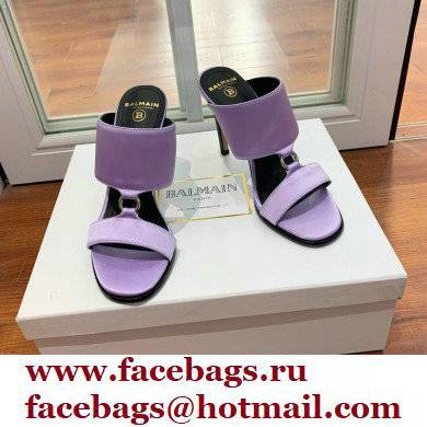 Balmain Heel 10.5cm Satin Paola Mules Lilac 2022