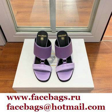 Balmain Heel 10.5cm Satin Paola Mules Lilac 2022