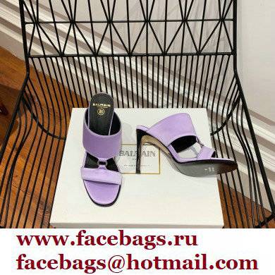 Balmain Heel 10.5cm Satin Paola Mules Lilac 2022