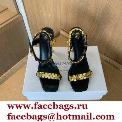 Balmain Heel 10.5cm Ultima Sandals Black/Gold 2022