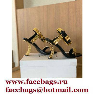 Balmain Heel 10.5cm Ultima Sandals Black/Gold 2022