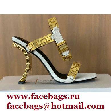 Balmain Heel 10.5cm Ultima Sandals White/Gold 2022