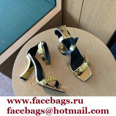 Balmain Heel 10.5cm Ultima Sandals with Finish Patent Gold 2022