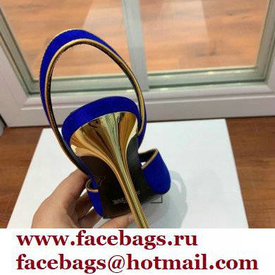 Balmain Heel 9.5cm Macy Slingback Sandals Blue 2022