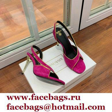 Balmain Heel 9.5cm Macy Slingback Sandals Fuchsia 2022