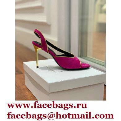 Balmain Heel 9.5cm Macy Slingback Sandals Fuchsia 2022