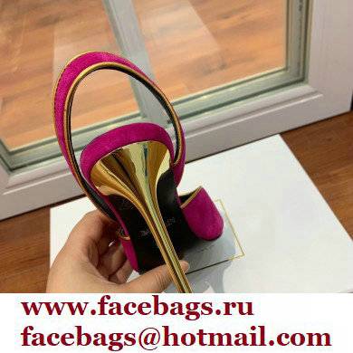 Balmain Heel 9.5cm Macy Slingback Sandals Fuchsia 2022