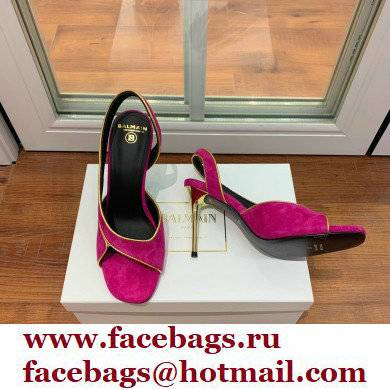 Balmain Heel 9.5cm Macy Slingback Sandals Fuchsia 2022