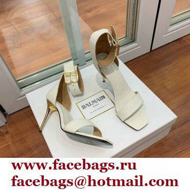 Balmain Heel 9.5cm Rudie Sandals Leather White 2022