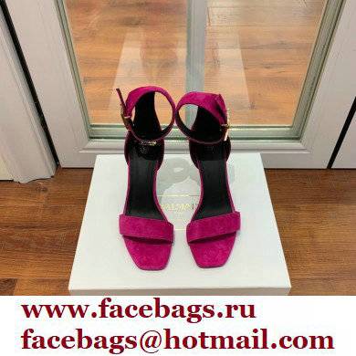 Balmain Heel 9.5cm Rudie Sandals Suede Fuchsia 2022