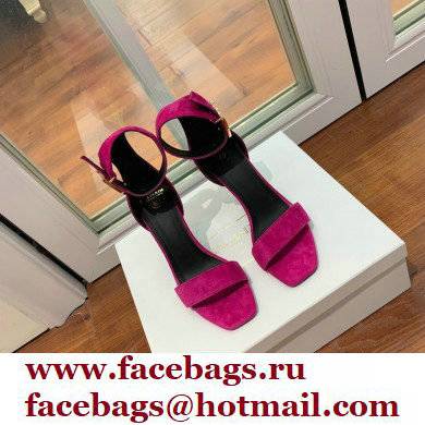 Balmain Heel 9.5cm Rudie Sandals Suede Fuchsia 2022