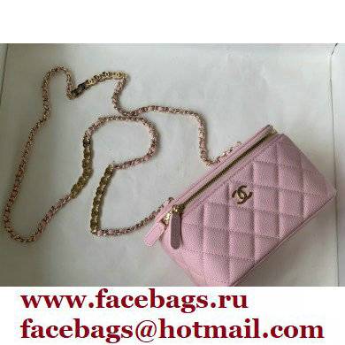 Chanel Caviar Leather Small Vanity Case with Chain Bag 81187 Pink 2022