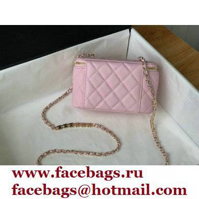 Chanel Caviar Leather Small Vanity Case with Chain Bag 81187 Pink 2022