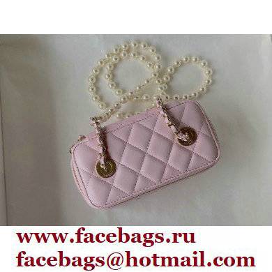 Chanel Small Pearl Vanity Case Bag 81192 Pink 2022